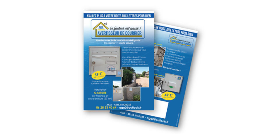 Création et impression flyers avertisseur de courrier