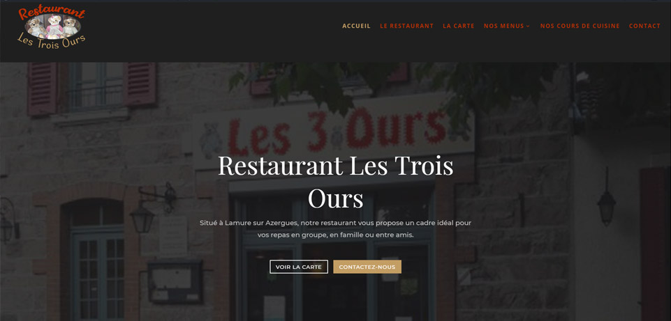 Création site restaurant les trois ours